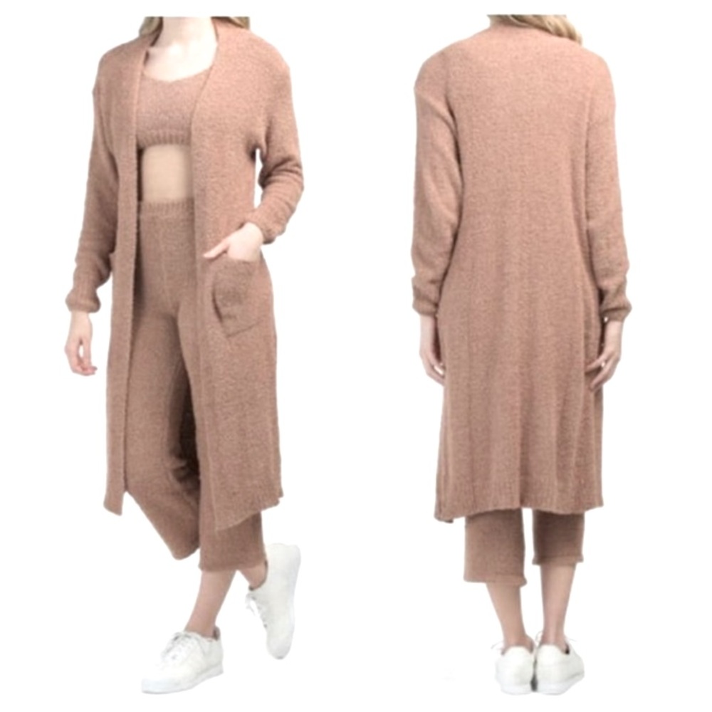 MORRIS DAY The Label Fuzzy Long Cardigan super soft sz Small Beige